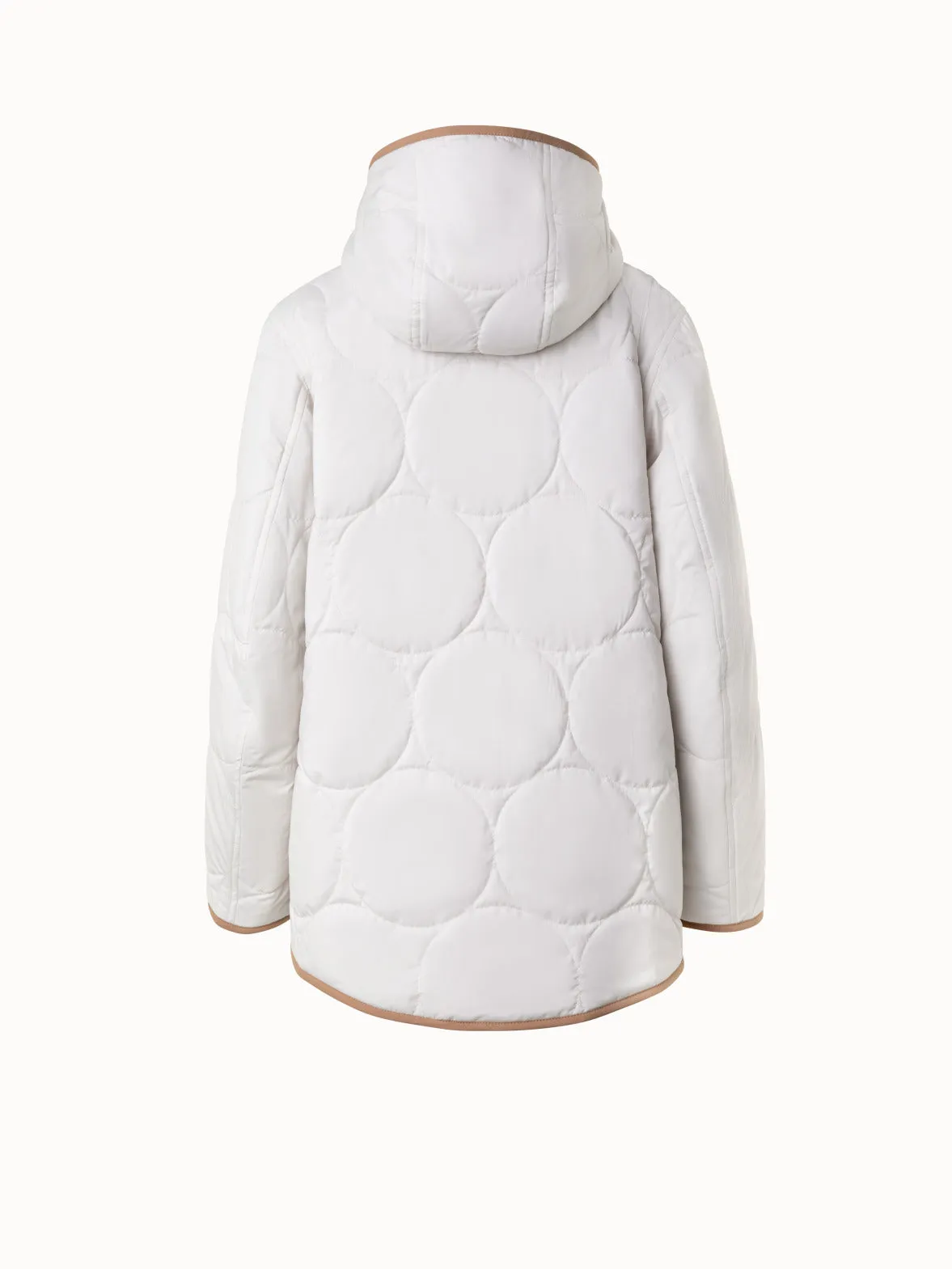 Dot Quilt Jacket with Hood and Patch Pockets