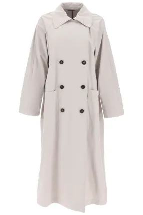 DOUBLE-BREASTED TRENCH COAT WITH SHINY CUFF DETAILS