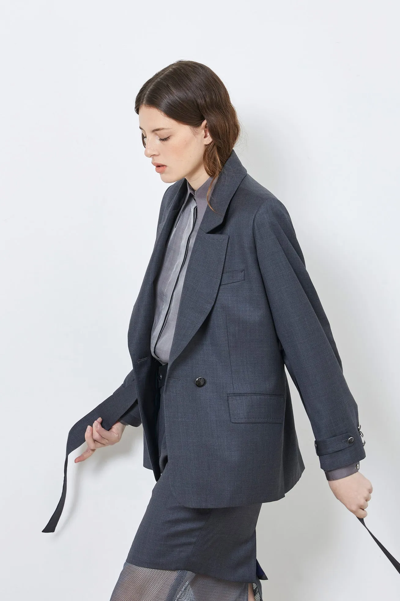 ELYSEE grey - wool microfiber suit jacket