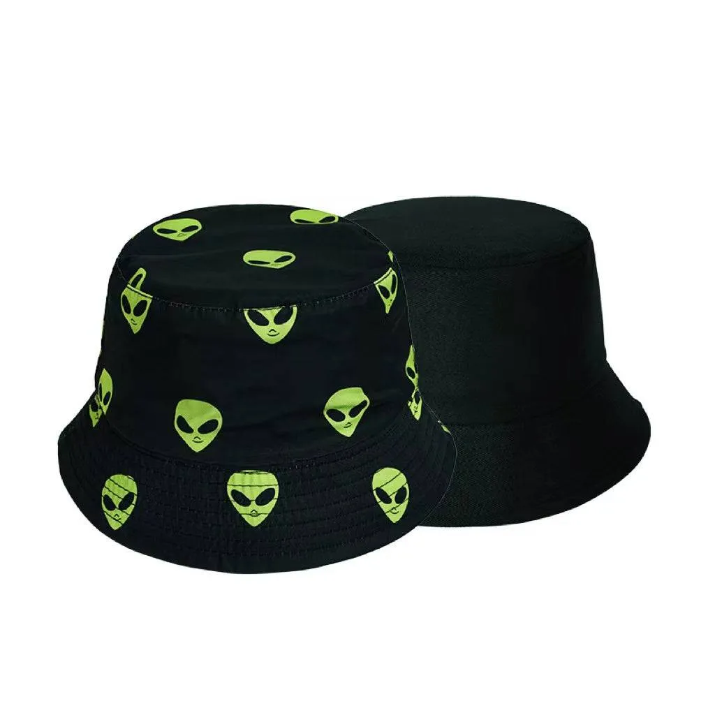 ET Green EL Wire Light-Up Bucket Hat