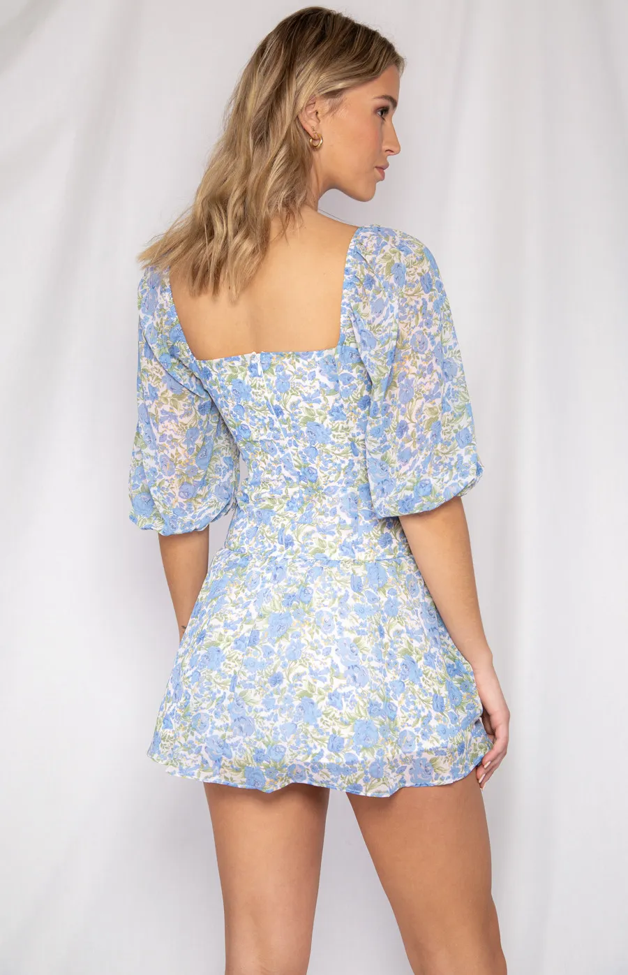 Floral Dress with Knot Front Detail (WDR215A)