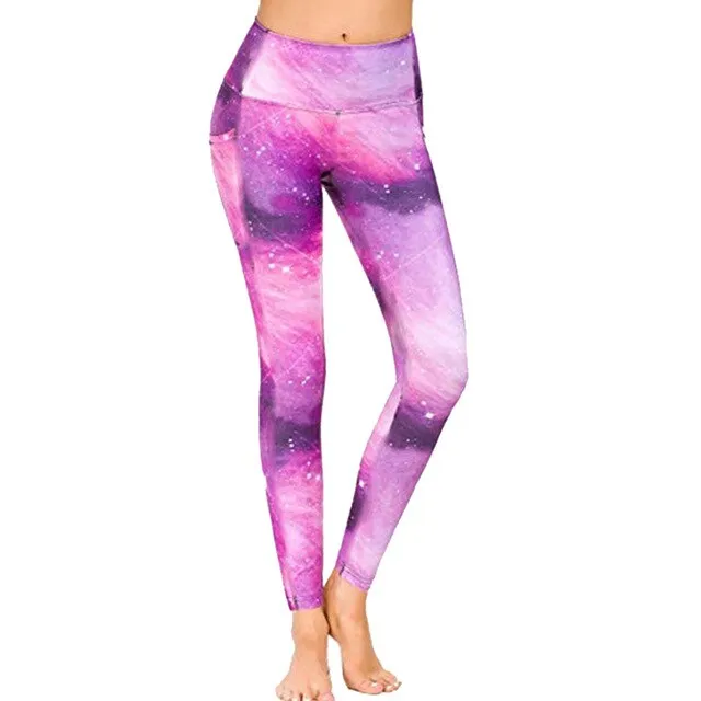 Galaxy High Waisted Long Yoga Leggings with pockets