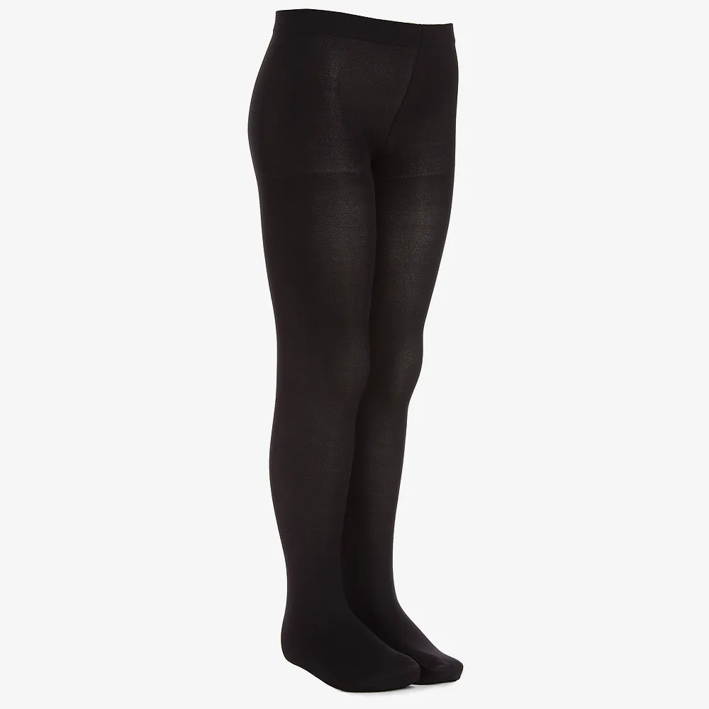 Girls Black Microfibre Opaque Tights