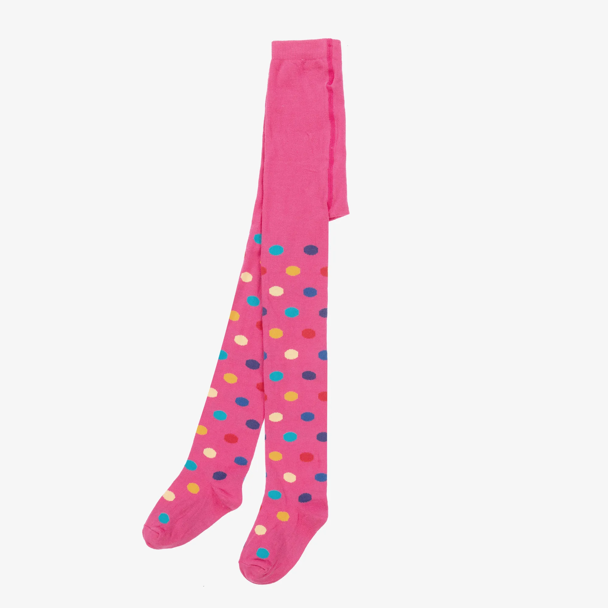 Girls Pink Cotton Knitted Tights