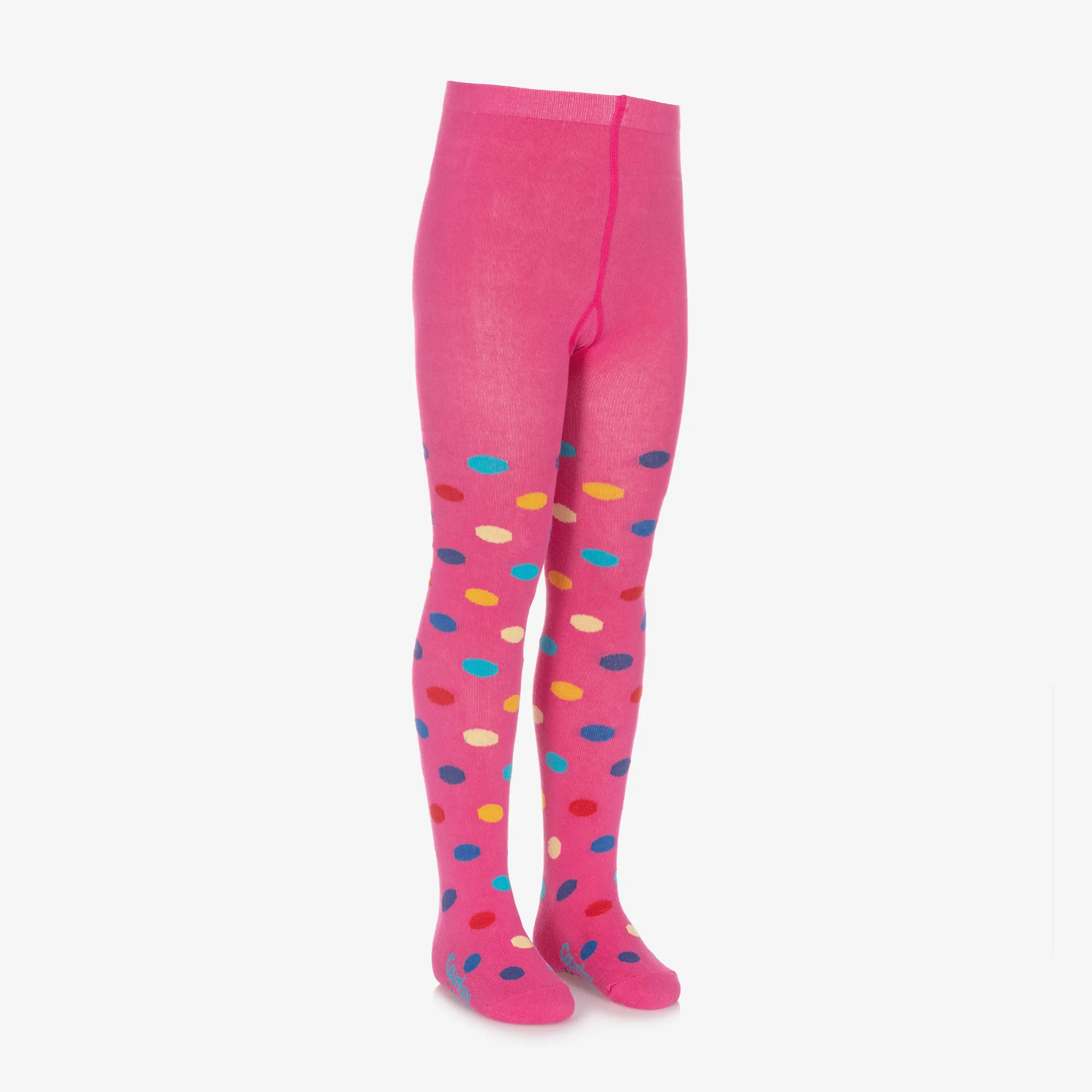 Girls Pink Cotton Knitted Tights