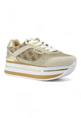 GUESS Suede Sneaker Donna Beige Brown FL5HNSFAL12