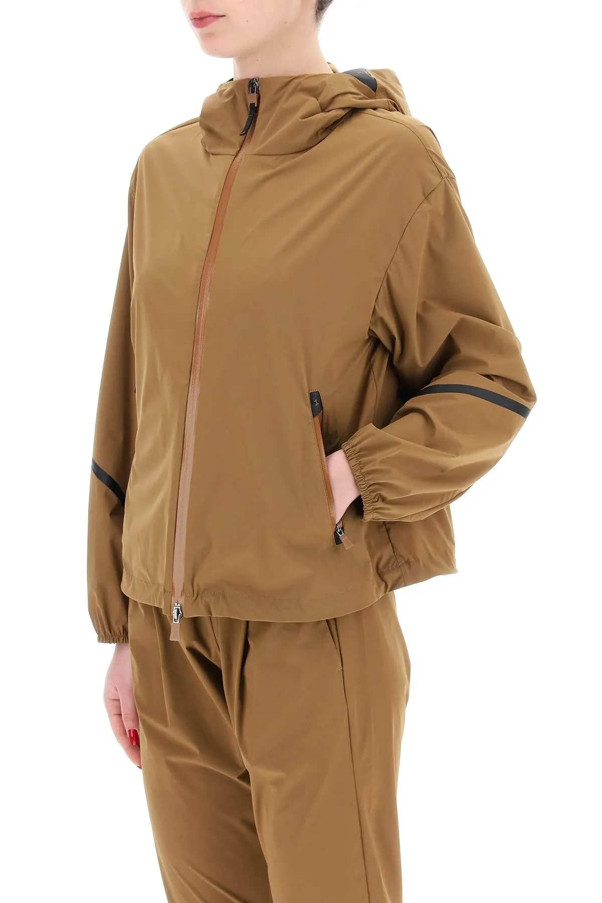 HERNO Lightweight Women's Matte Jacket - Short Hooded Water-Repellent Outerwear for SS24