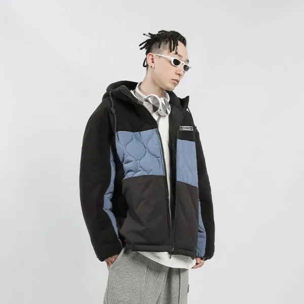 Hooded loose winter coat for men