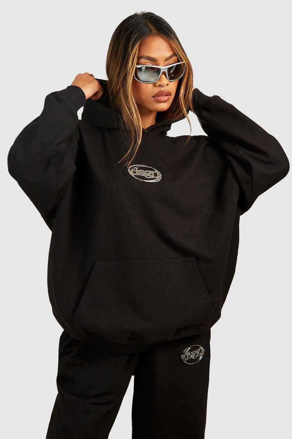 Hoodies & Sweatshirts | Dsgn Metal Trim Oversized Hoody | boohoo