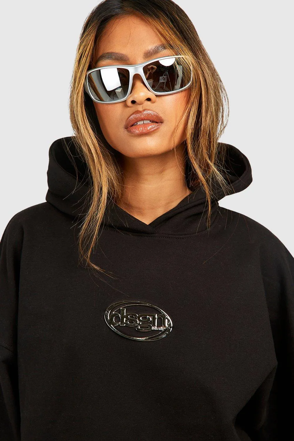 Hoodies & Sweatshirts | Dsgn Metal Trim Oversized Hoody | boohoo