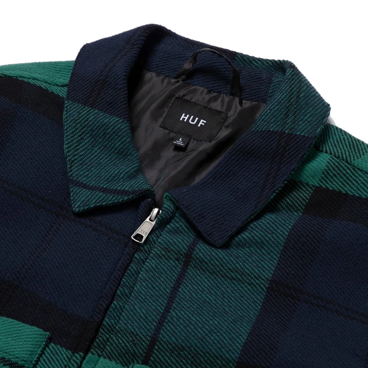 HUF X PLEASURE BLACKWATCH WORK JACKET // NAVY