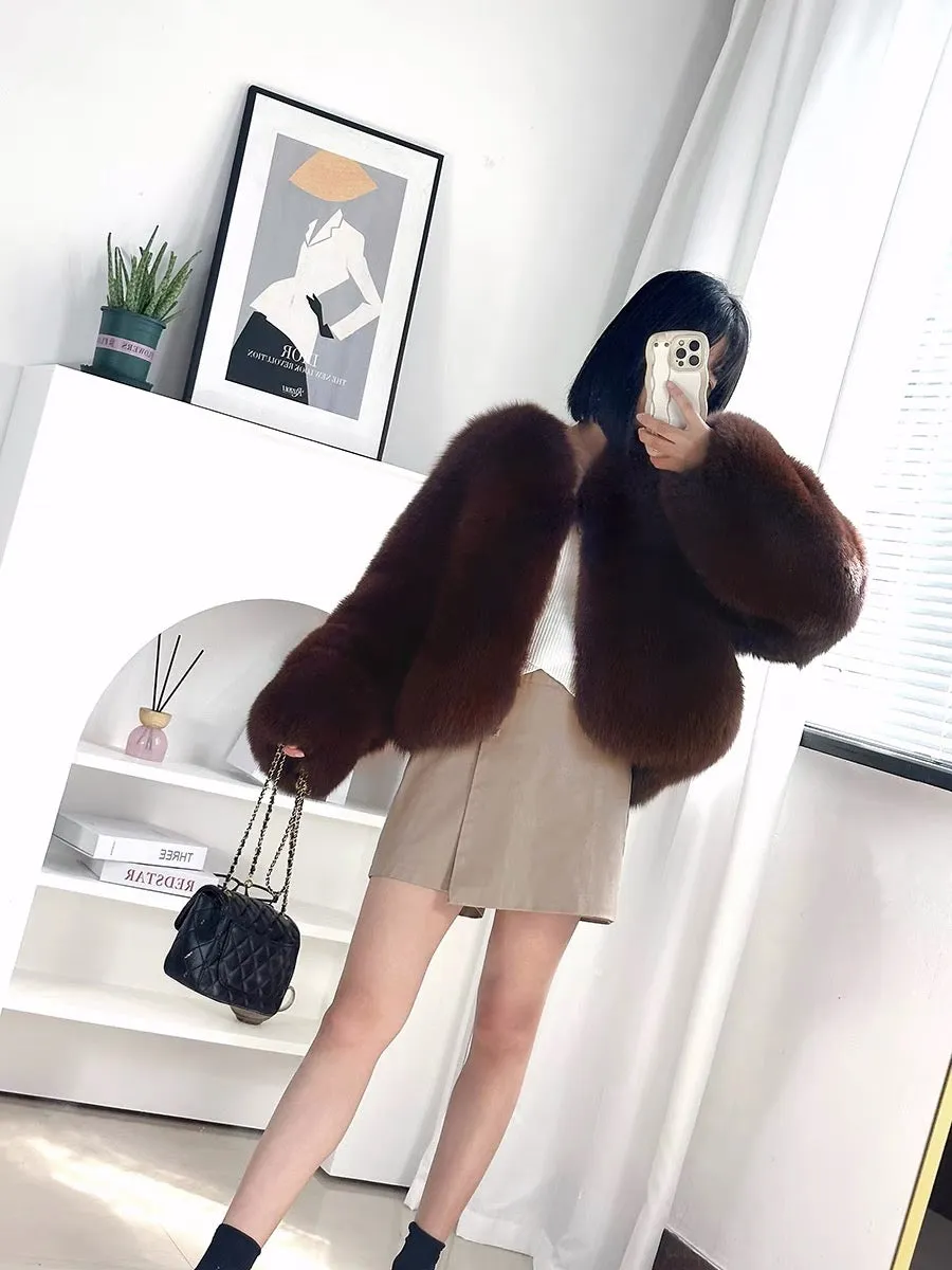 Imported whole leather fox fur coat women's short style 2023 autumn and winter new style young style small fur coat