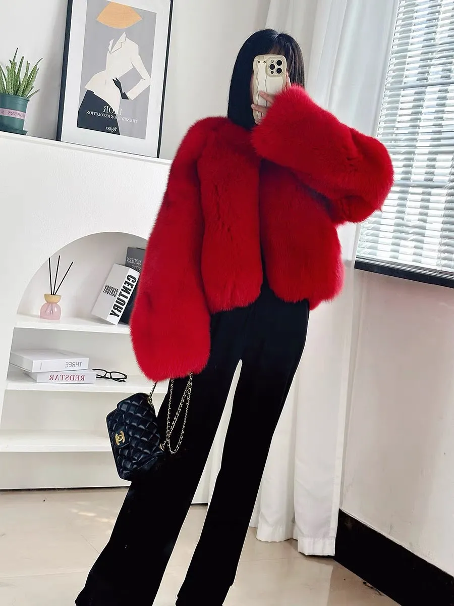 Imported whole leather fox fur coat women's short style 2023 autumn and winter new style young style small fur coat