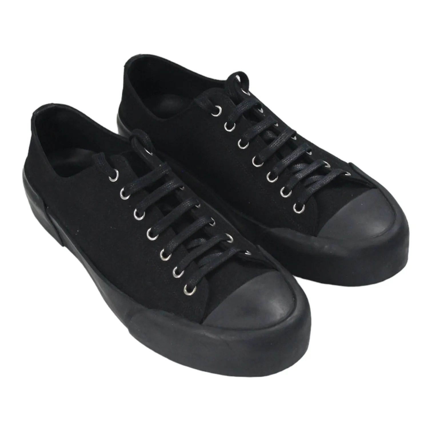 Jil Sander Black Low Top Canvas Sneaker