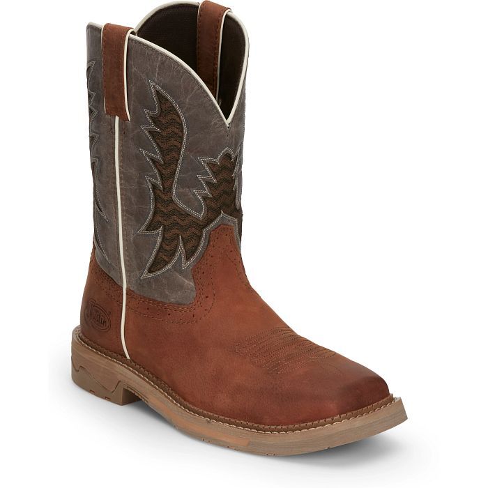 Justin Men's Bolt 11-In Work Boot in Redwood