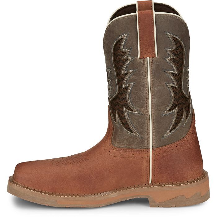 Justin Men's Bolt 11-In Work Boot in Redwood