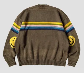 Kapital 5G Rainbow Cotton Knit Sweater Brown