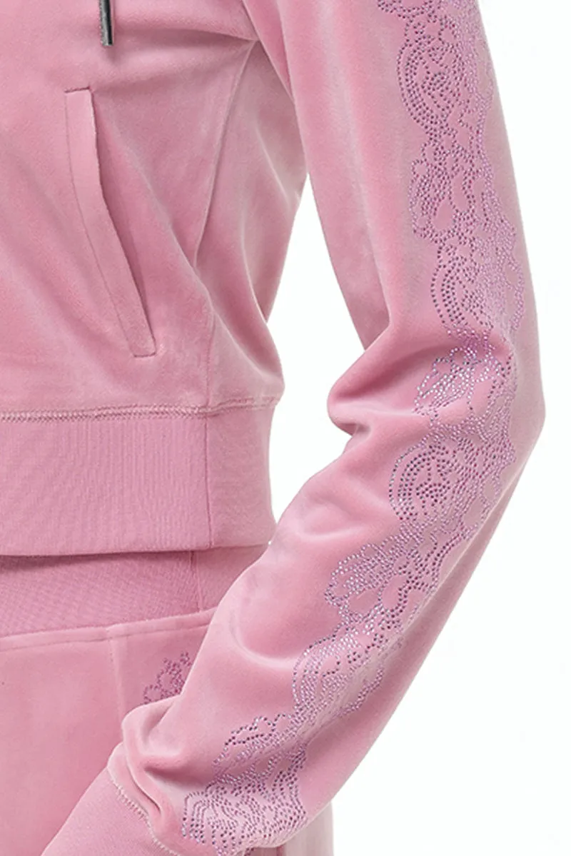 Lace Rhinestone Classic Hoodie