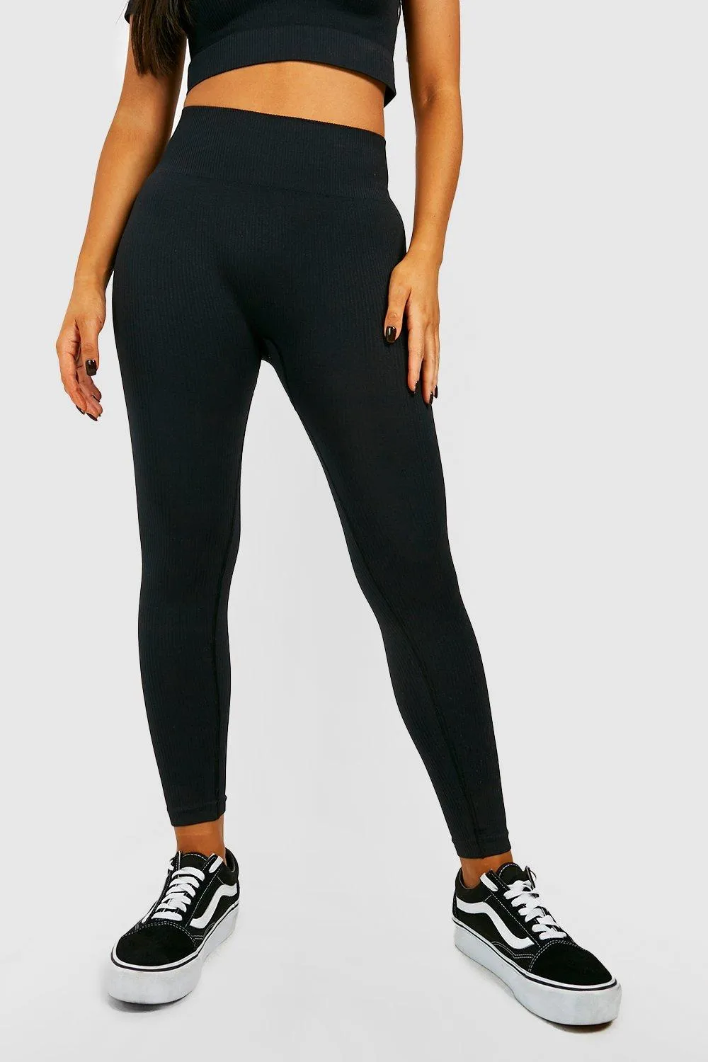 Leggings | Petite Seamless Rib Leggings | boohoo