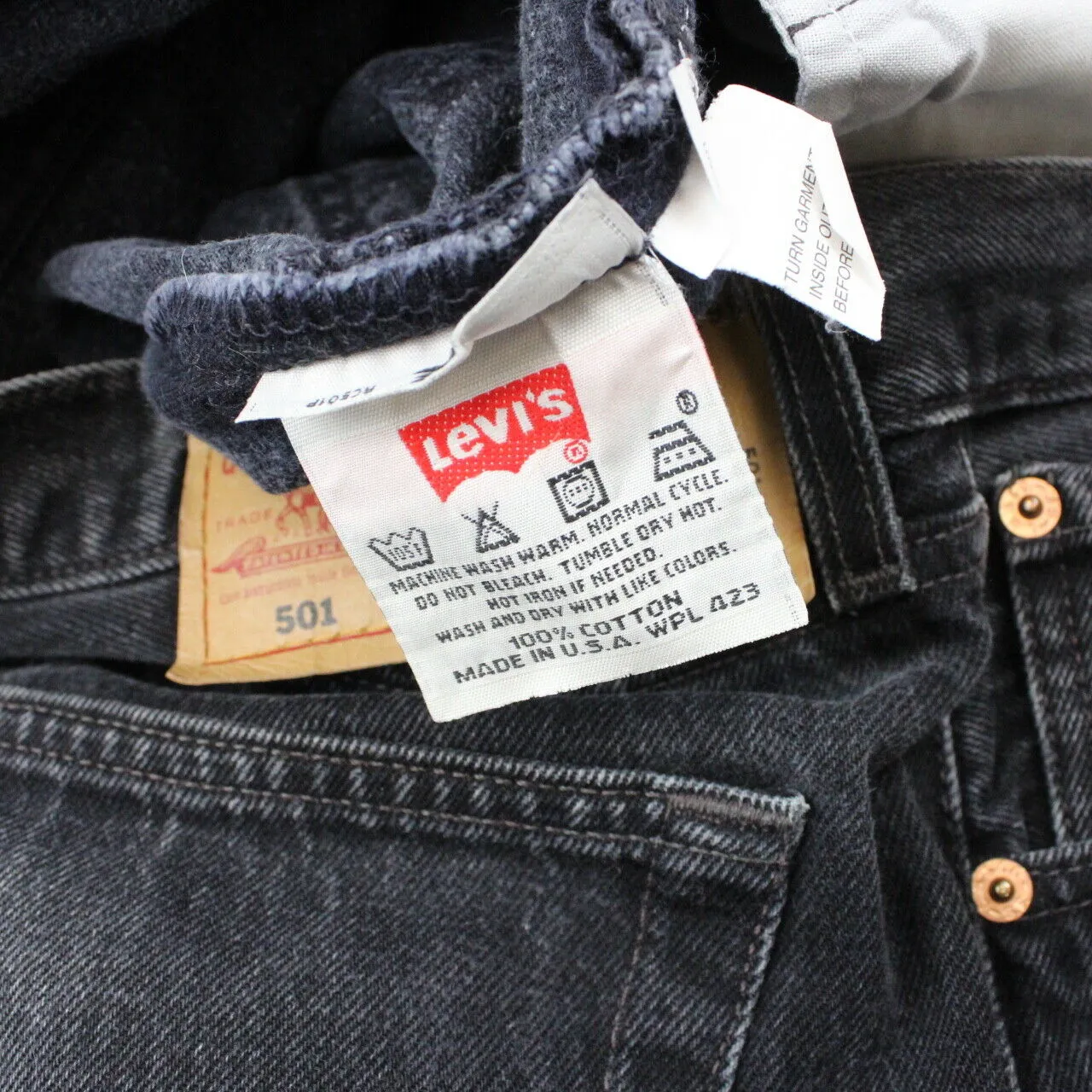 LEVIS 501 Jeans Black Charcoal | W36 L32