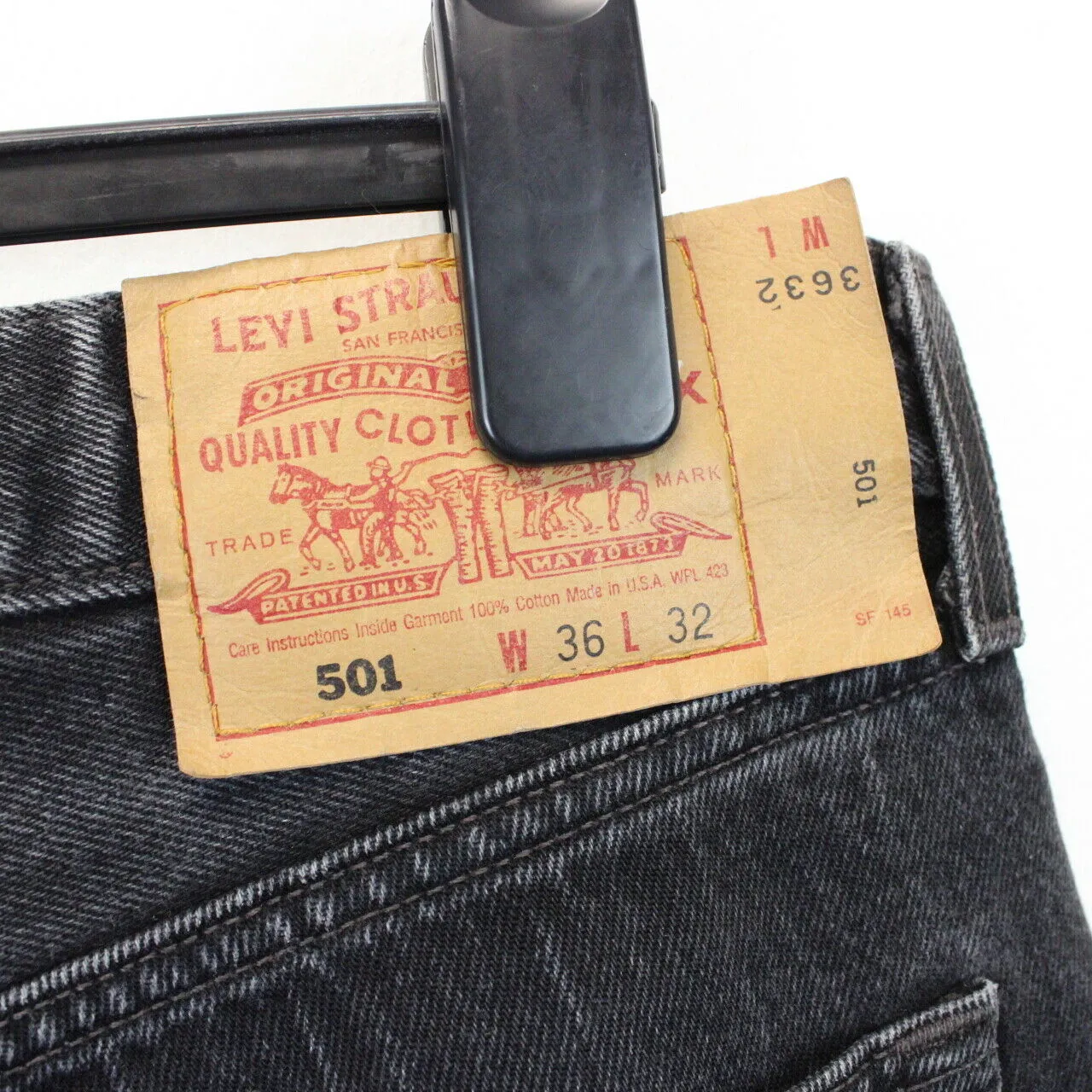 LEVIS 501 Jeans Black Charcoal | W36 L32