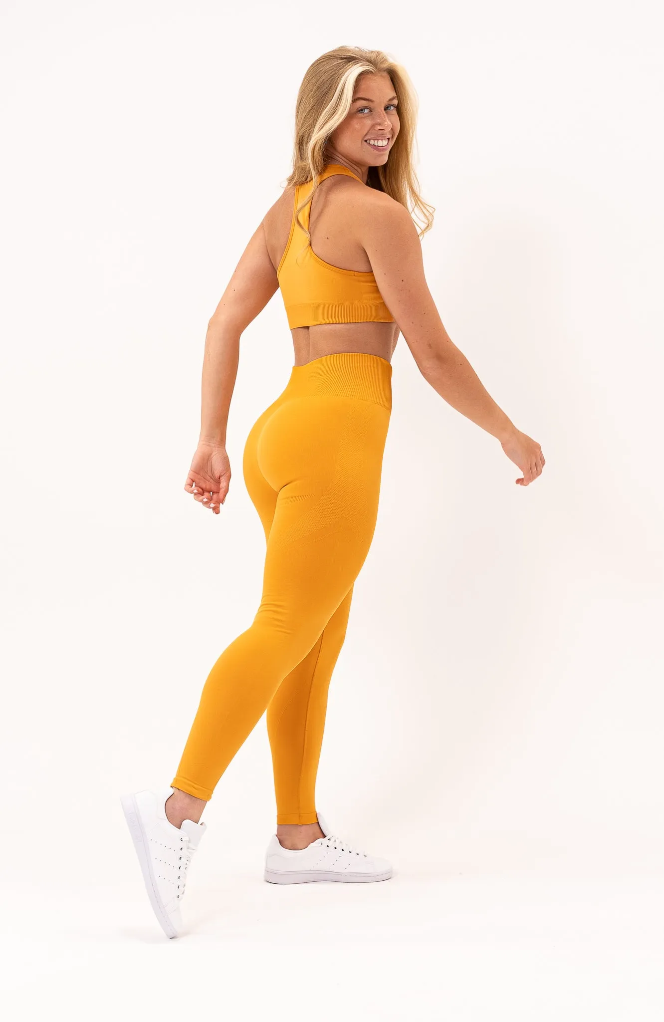 Limitless Seamless Leggings & Sports Bra Set - Orange