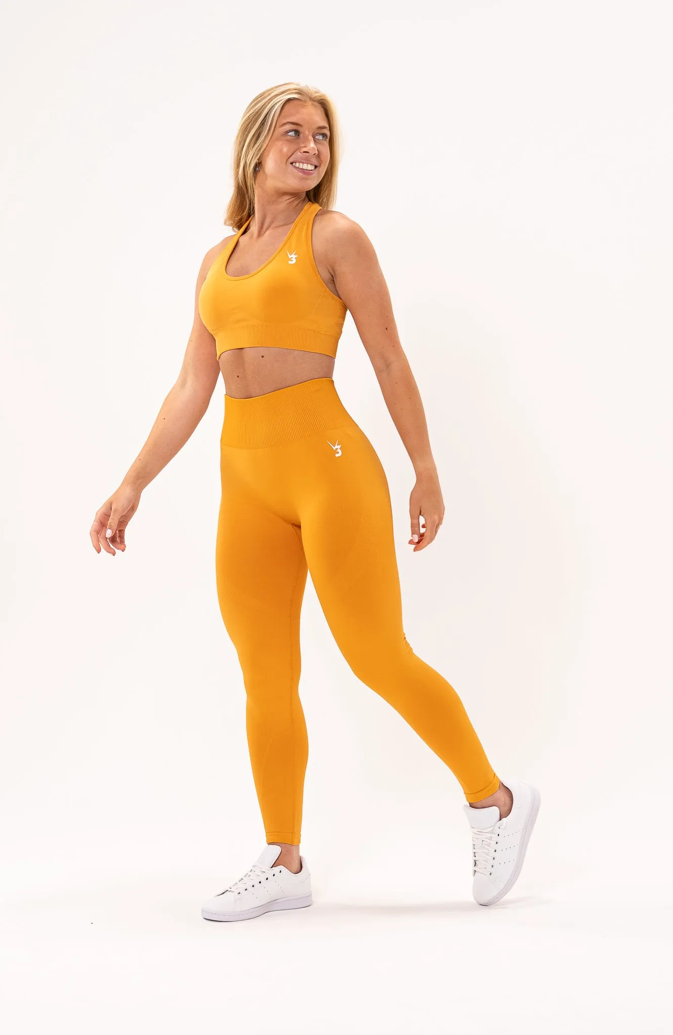 Limitless Seamless Leggings & Sports Bra Set - Orange