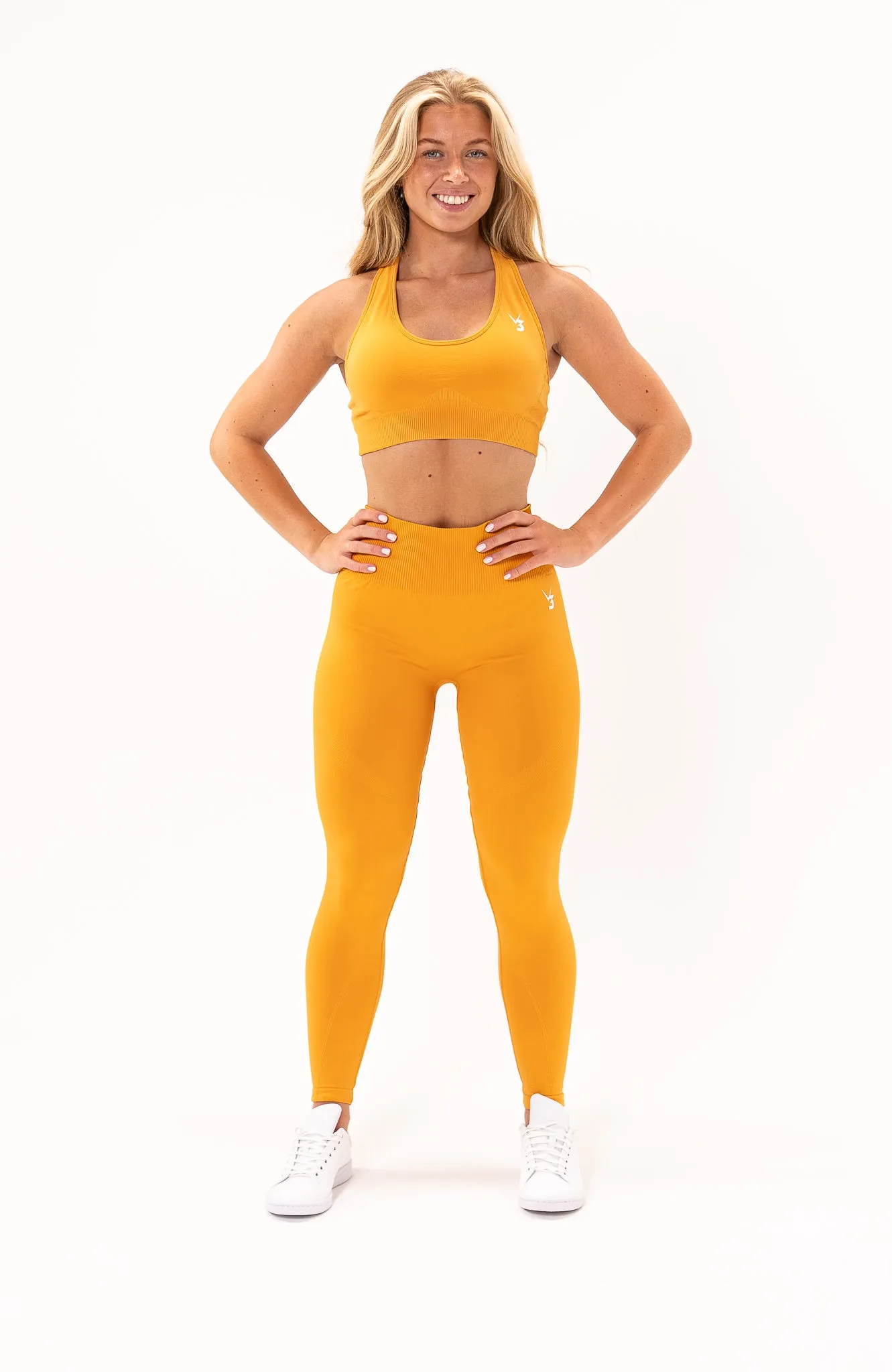 Limitless Seamless Leggings & Sports Bra Set - Orange