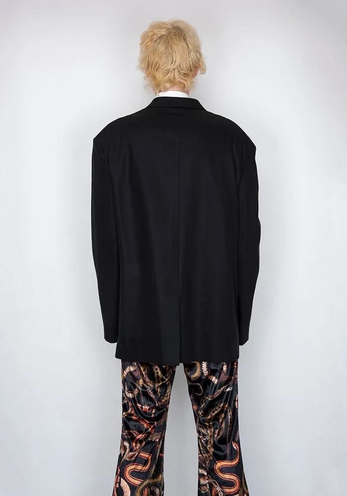 LU'U DAN MJ002_FT FLUID TAILORING OVERSIZED GANGSTER JACKET BLACK