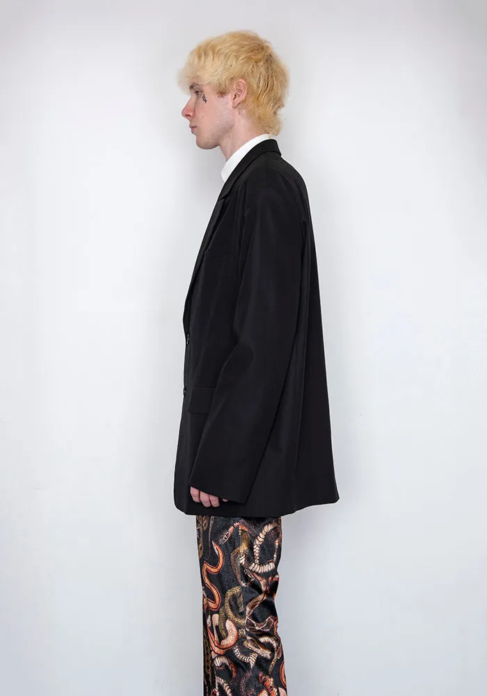 LU'U DAN MJ002_FT FLUID TAILORING OVERSIZED GANGSTER JACKET BLACK