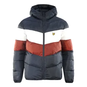 Lyle & Scott Colourblock Puffer Navy Blue Jacket