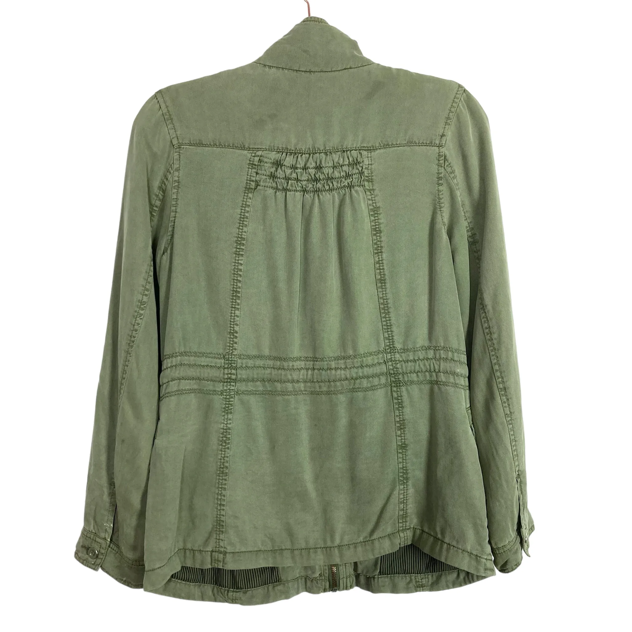 Marrakech Army Green Super Soft Roll Tab Sleeve Jacket- Size XS