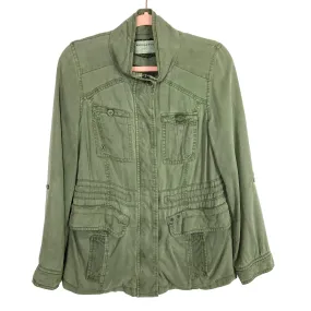 Marrakech Army Green Super Soft Roll Tab Sleeve Jacket- Size XS