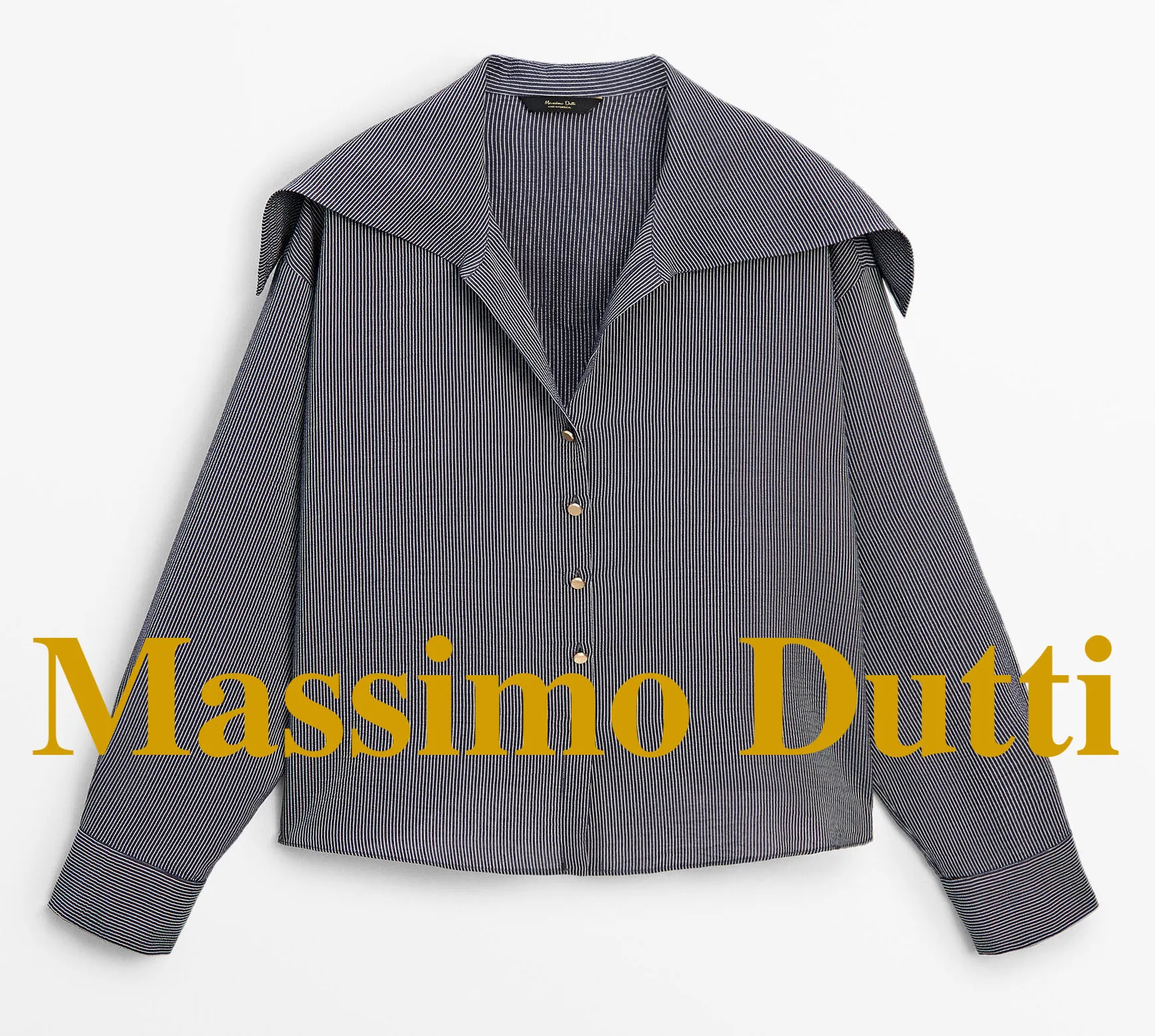 Massimo Dutti  |Stripes Casual Style Long Sleeves Shirts & Blouses