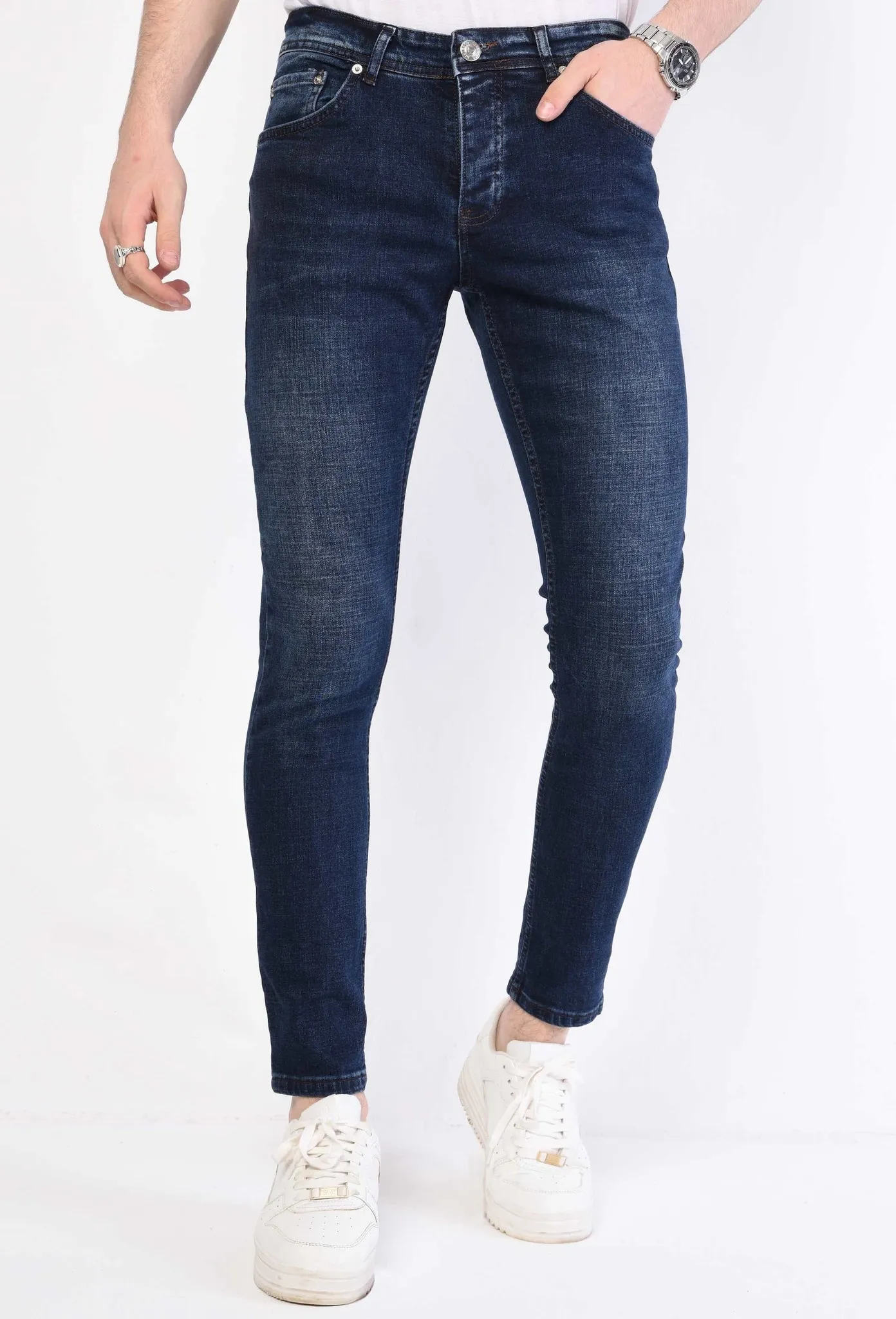 Men's Dark Blue Slim Fit Jeans | NEW |