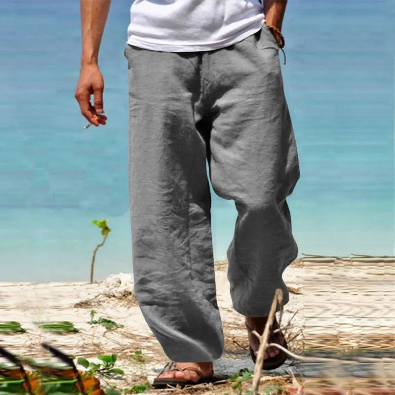 Men's Summer Casual Straight Loose Fit Streetwear Fitness Trousers