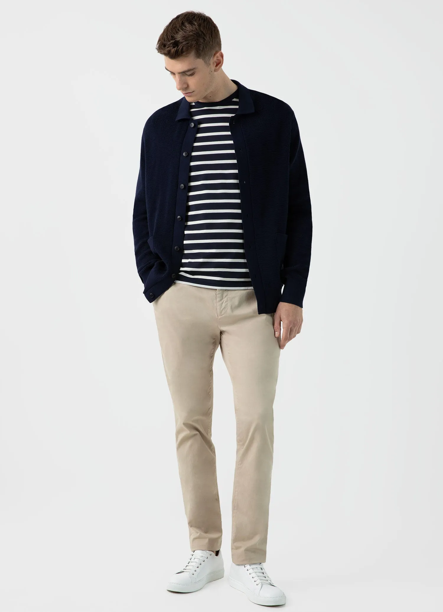 Men's Waffle Stitch Jacket in Navy