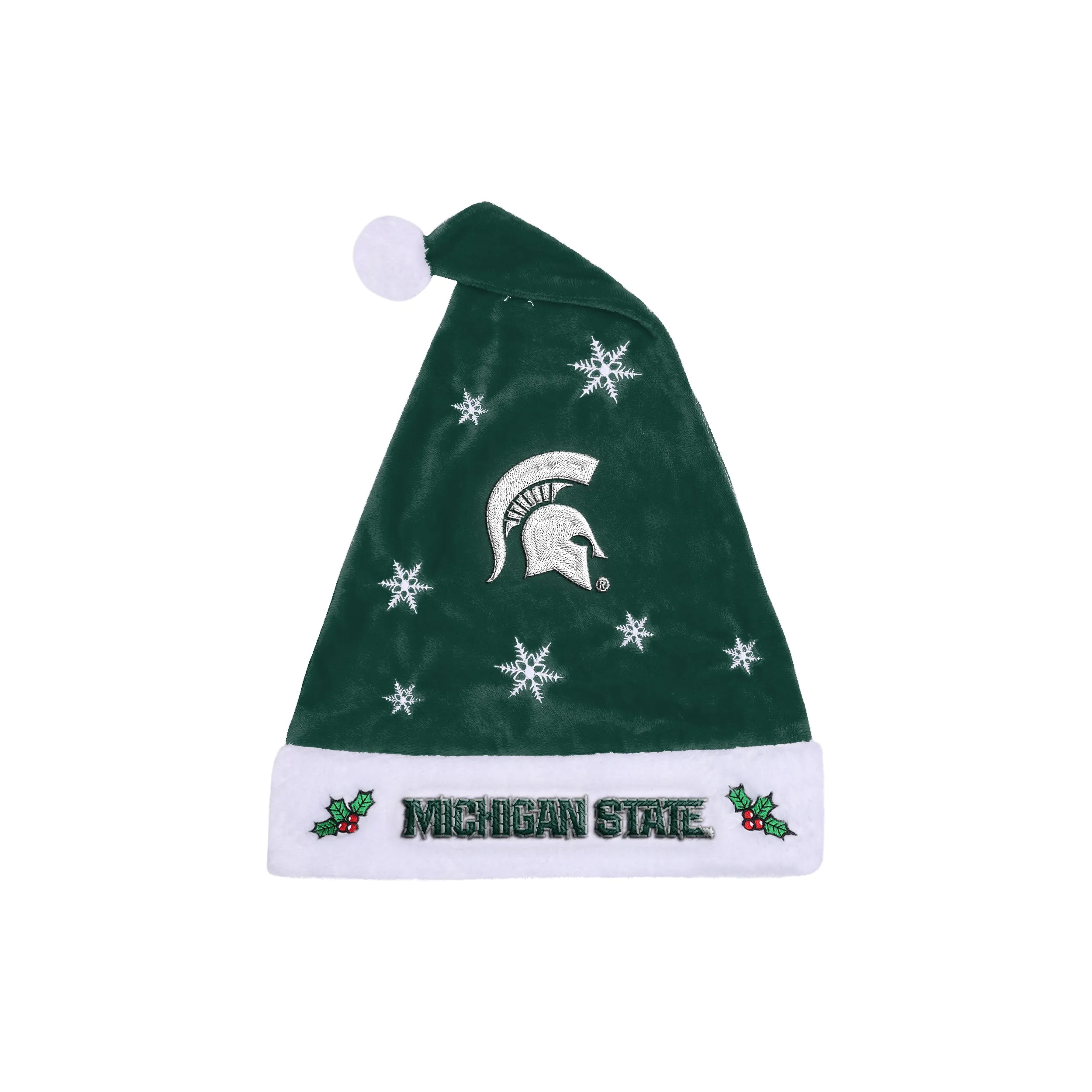 Michigan State Spartans Embroidered Santa Hat