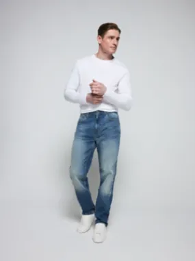 Mid Blue Loose Fit Jeans With Stretch | Men | George at ASDA