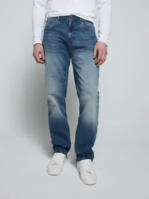 Mid Blue Loose Fit Jeans With Stretch | Men | George at ASDA