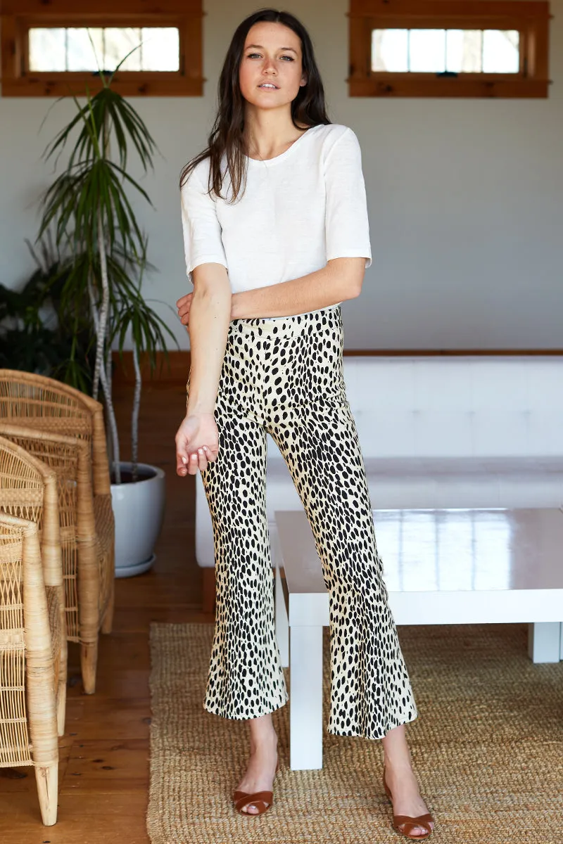 Mid Century Pant - Leopard Linen