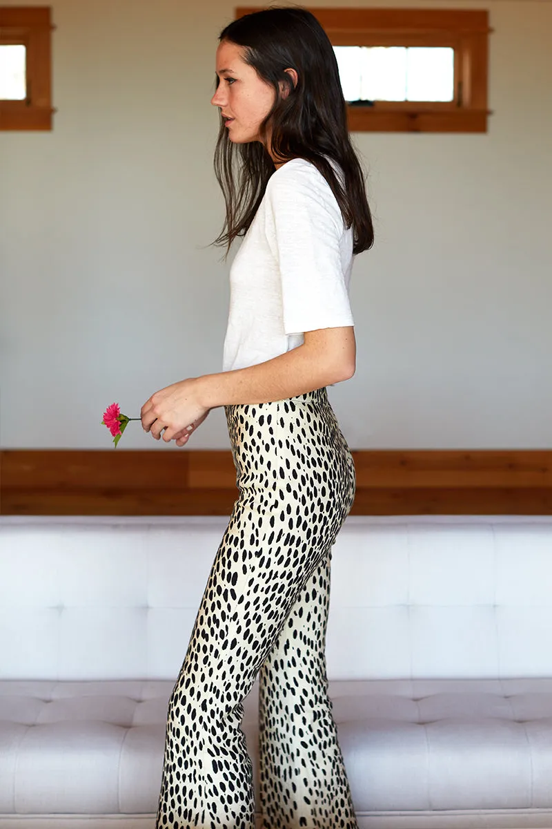 Mid Century Pant - Leopard Linen