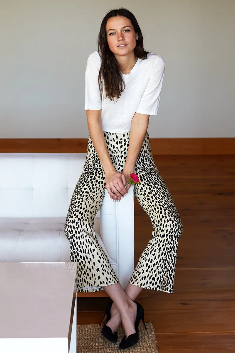 Mid Century Pant - Leopard Linen