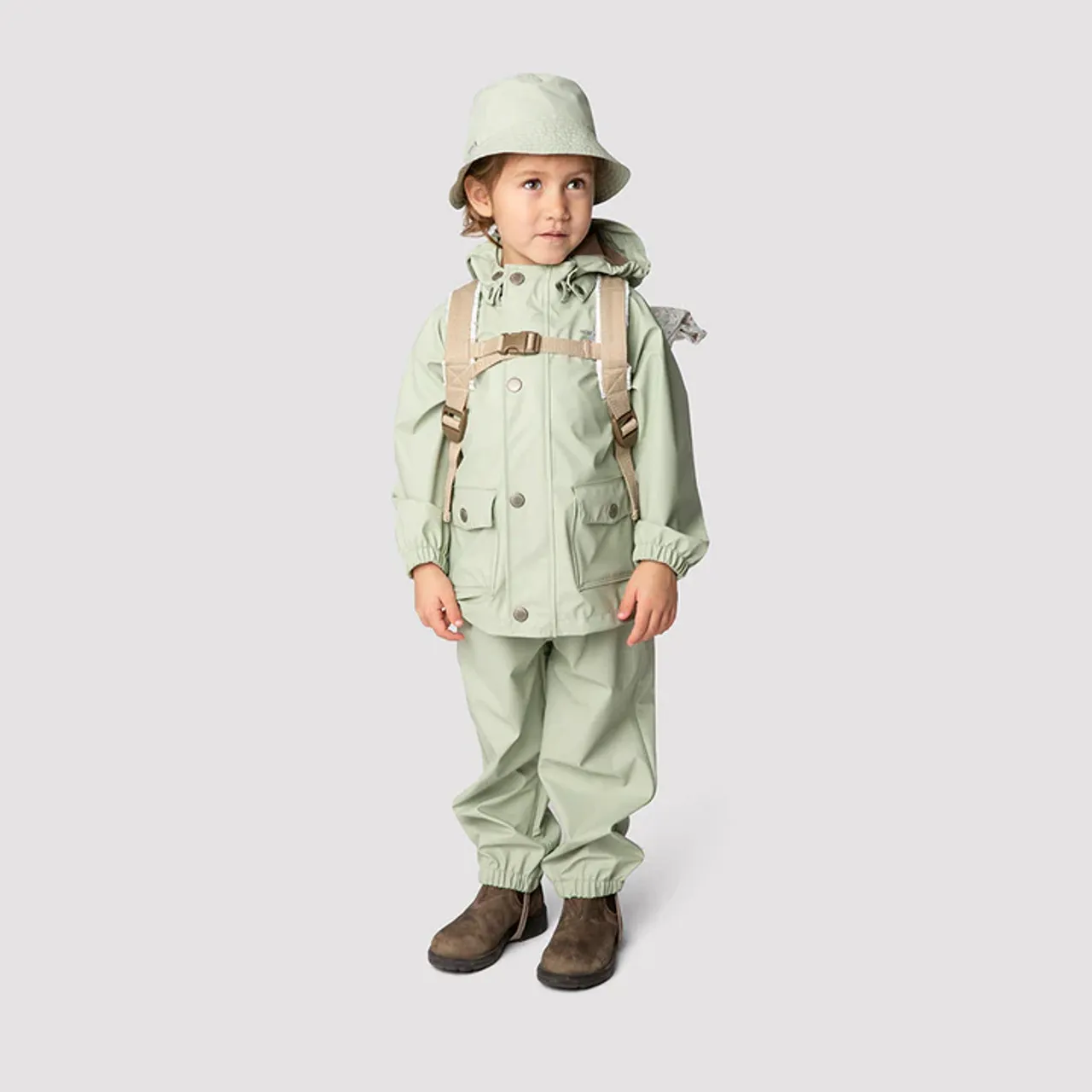 Mini A Ture Julien Rain Jacket. GRS  Desert Sage