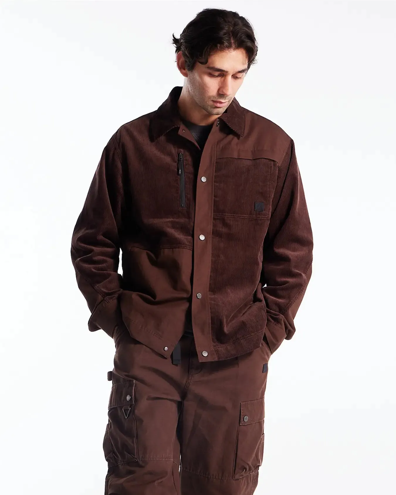 Mix Fabric Chore Jacket