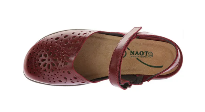 Naot Womens Arataki Closed Toe Sandal- Rhumba Red Leather