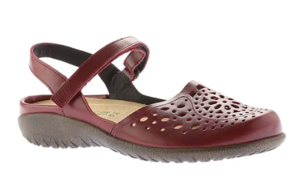 Naot Womens Arataki Closed Toe Sandal- Rhumba Red Leather