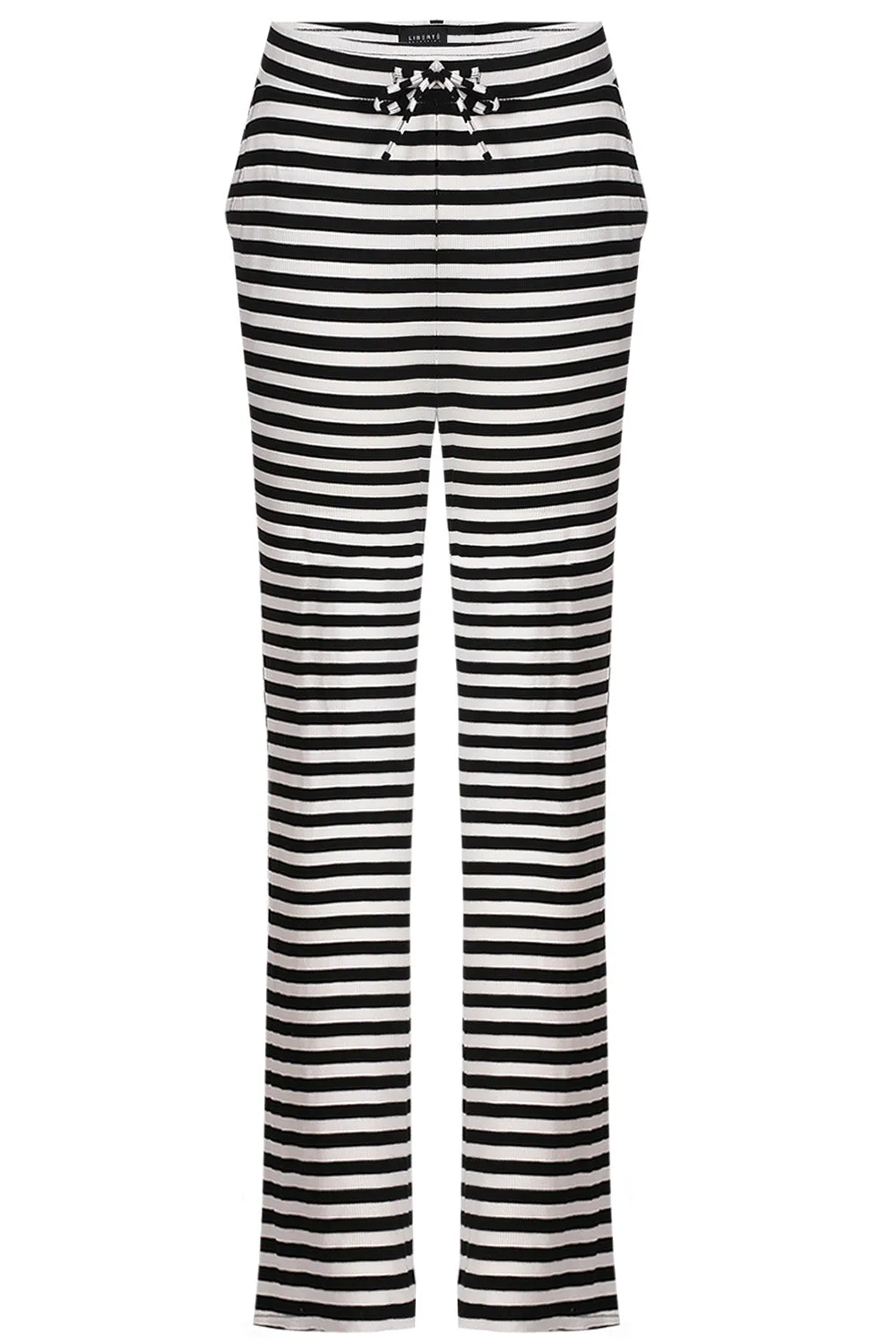 Natalia Straight Pants | Black Creme Stripe | Bukser fra Liberté