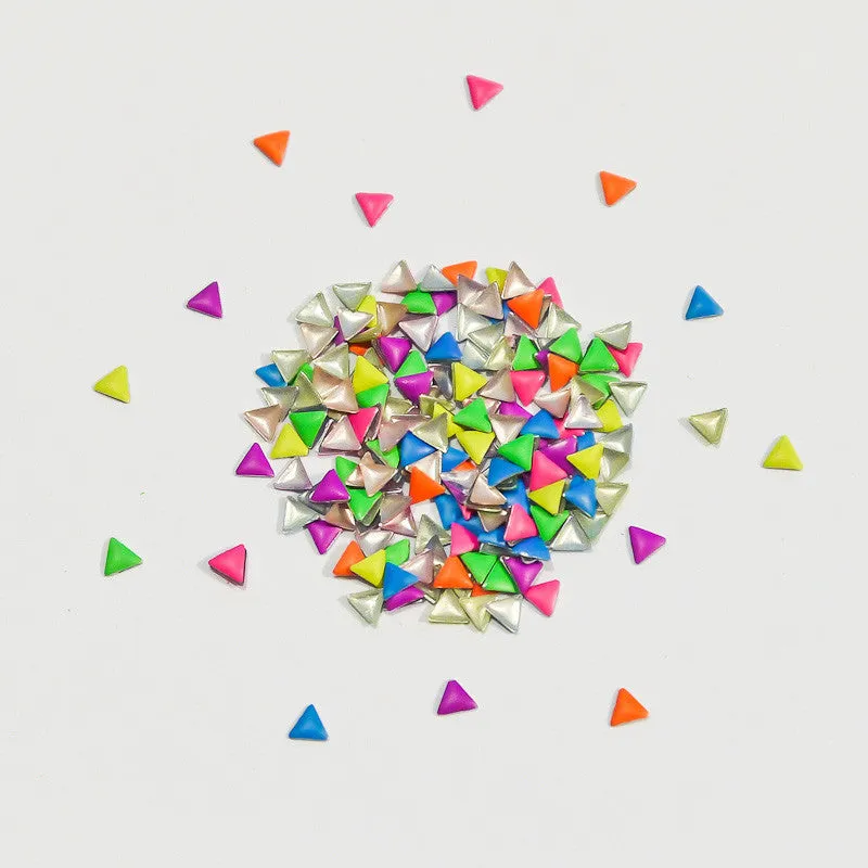 Neon Rainbow 3mm Triangle Studs