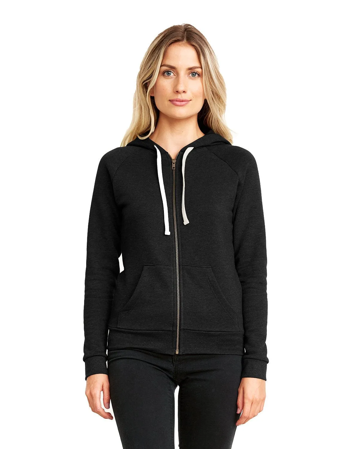 Next Level Pch Raglan Zip Hoody 9603 Heather Black